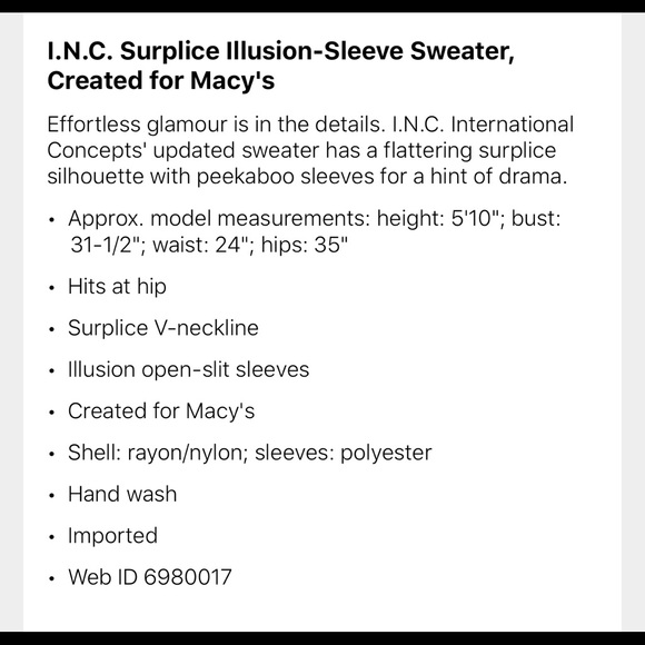 INC Illusion sleeve shirt blouse - Picture 4 of 4